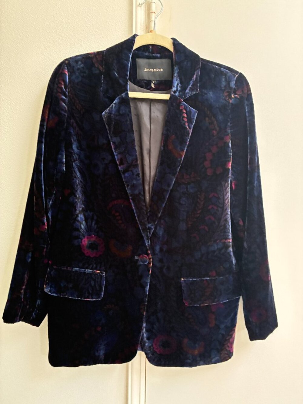Anthropologie Bernice Moonlight Velvet Print Blazer